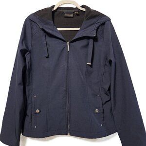 Weatherproof Navy Blue Hooded Jacket Size M